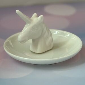 White Unicorn Ring Holder